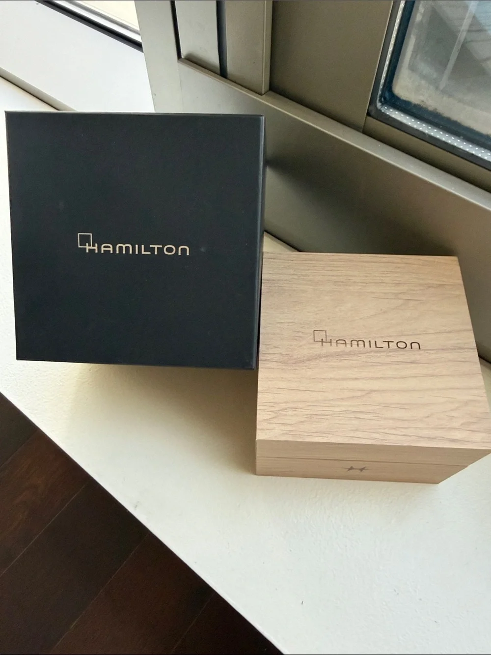Hamilton Men's Silver Case Watch with Brown Leather Strap